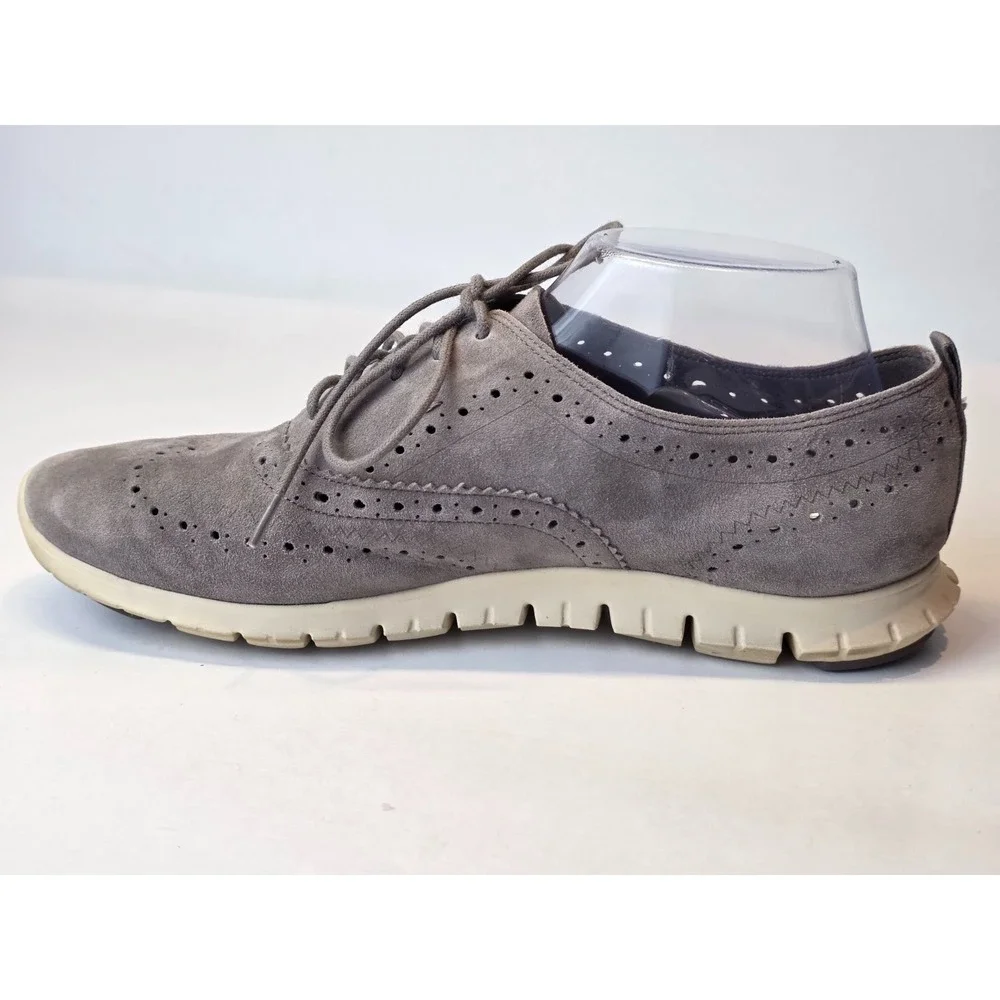 Cole‎ Haan Zerogrand Women's Sneakers Size 10 Gray Suede Wing Oxford Dress Shoes